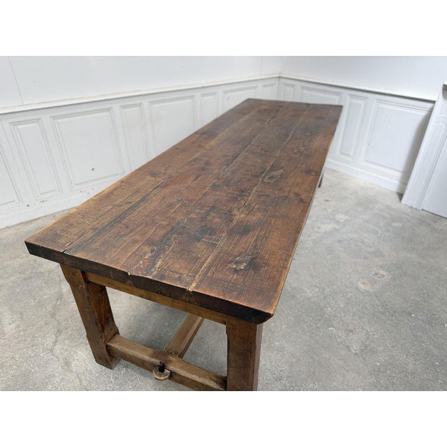 Wood Farmhouse Table in Oak, 1950s For Sale - Image 7 of 12