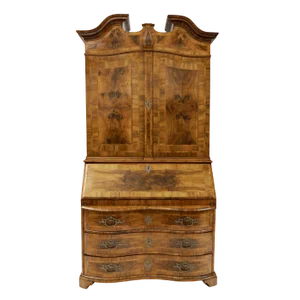 Antique Baroque Secretaire Cupboard in Walnut