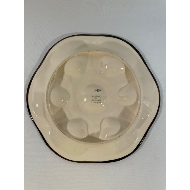 Ceramic Vintage French Majolica Saint Jean De Bretagne Oyster Plate For Sale - Image 7 of 11