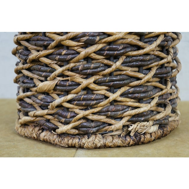 Wood Large Vintage Wicker Wrap for Glass Demijohn Wine Bottle Carboy Jug 9" X 24" For Sale - Image 7 of 10