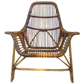 Wicker Jungle Armchair attributed to George Coslins for Gervasoni, 1950s For Sale