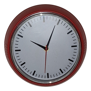 Vintage Wall Clock with Red Metal Case, 1990s