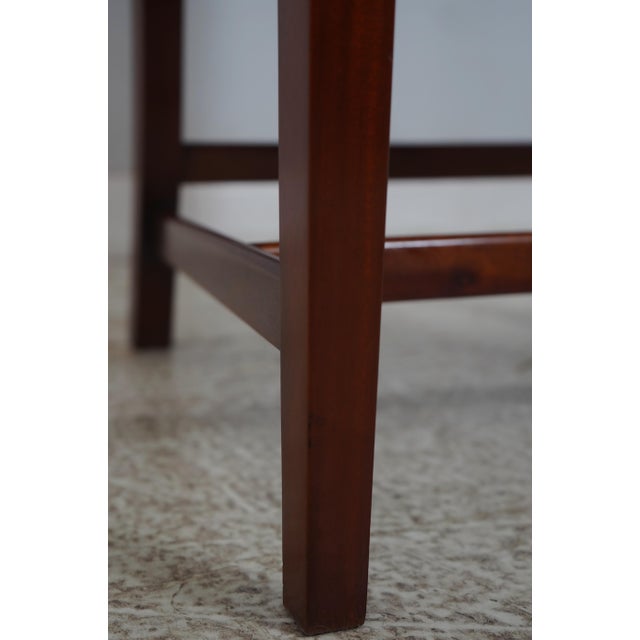 Set of 6 Mahogany Gold Damask Upholstered Dining Chairs For Sale - Image 11 of 18