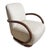Curved Wood & Tweed Mid-Century Modern Arm Chair For Sale - Image 9 of 13
