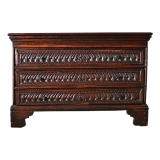 Italian 19th Century Carved Cedar Commode For Sale