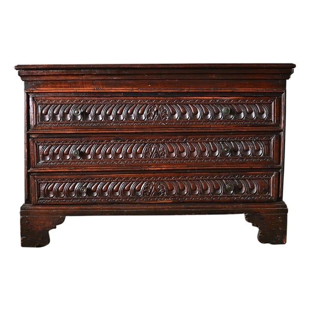Italian 19th Century Carved Cedar Commode For Sale