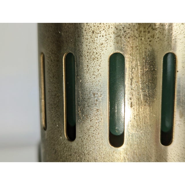 Burnished Metal and Opaline Glass Table Lamp by Asti for Adrasteia, 1960s For Sale - Image 6 of 11