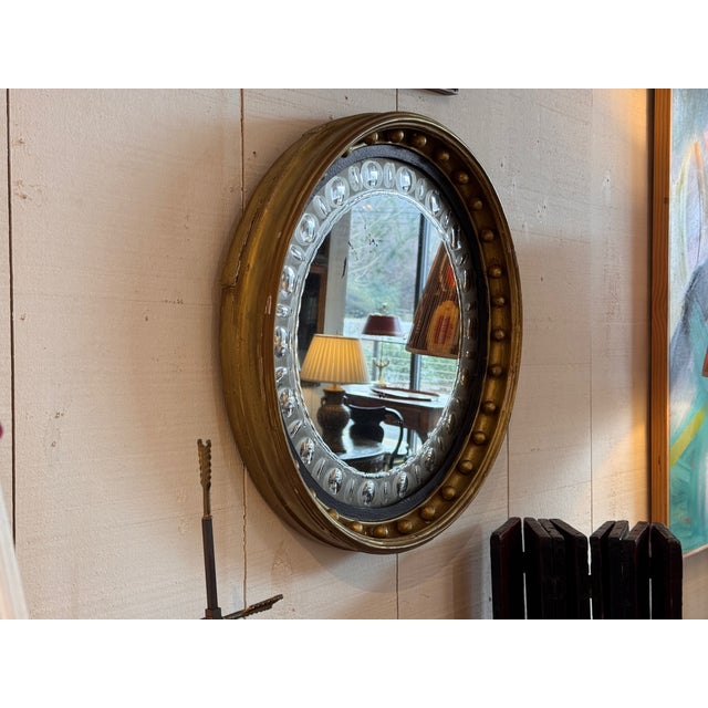 English Regency Convex Mirror With Bullseye Border For Sale - Image 4 of 5