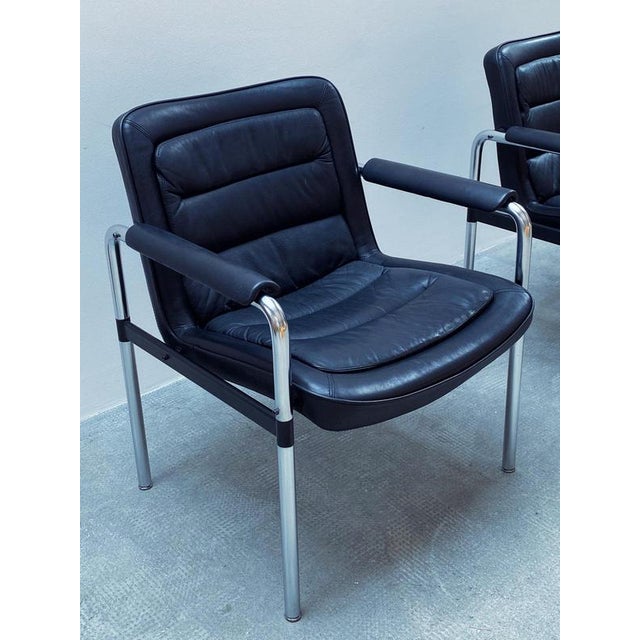 Vintage 8400 Chairs in Leather by Jorgen Kastholm for Kusch & Co., Germany, 1980s, Set of 4 For Sale - Image 11 of 18