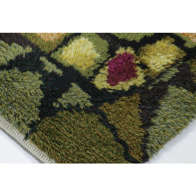 Vintage Swedish Rya Rug, Earth Tones With Mosaic Geometry - Rug & Kilim For Sale In New York - Image 6 of 9