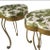 Beautiful newly upholstered pair of brass stools made in the 1940s by Pier Colli of Turin. Upholstered in Dedar fabric....