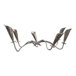 Hans Jensen Denmark Candleholders Pair (2x) 3-Lite Calla Lily Bouquets 1960s MCM