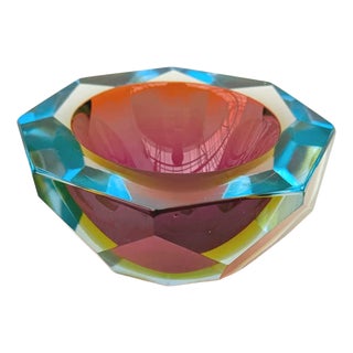 Sommerso Murano Trinket Tray in Blown Glass, Italy, 1960 For Sale
