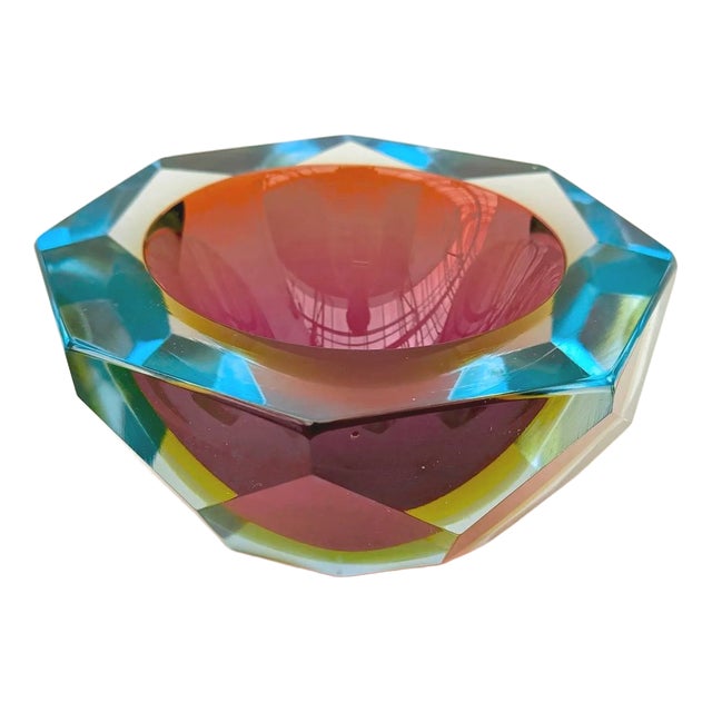 Sommerso Murano Trinket Tray in Blown Glass, Italy, 1960 For Sale