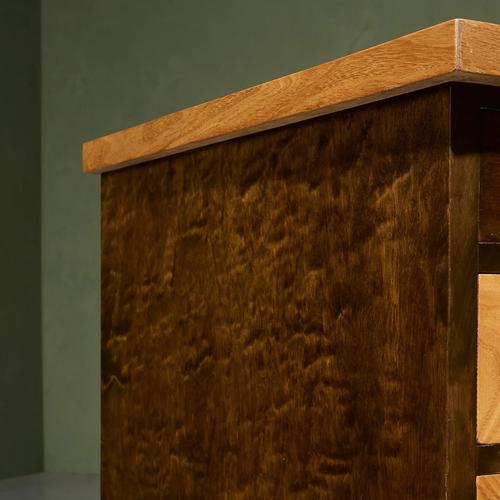 Curved Desk with Geometric Inlaid Top, Sweden For Sale - Image 11 of 13