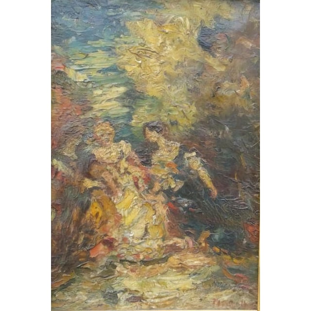Adolphe Monticelli (1824–1886), Signed Oil on Canvas, Three Ladies in a Park & Expert Certificate For Sale - Image 5 of 12