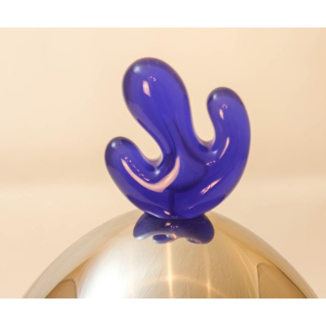 Postmodern Vintage Alessi Big Ovo Glass Biscuit Jar Designed by Joanna Lyle Italy For Sale - Image 3 of 4