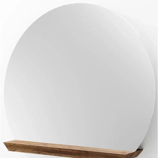 Contemporary Oak Round Guillotine Mirror by Jeffrey Huyghe For Sale - Image 3 of 10