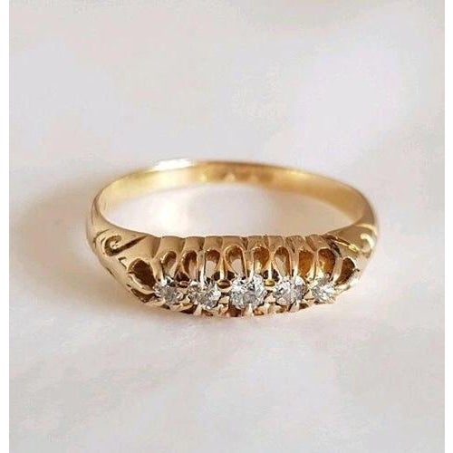 Antique Victorian 18ct Gold Cut Diamond Ring, Birmingham, 1894 For Sale - Image 12 of 14