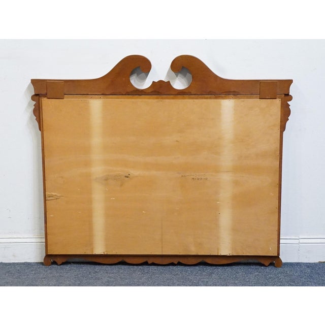High End Vintage Solid Hard Rock Maple Early American Colonial 48" Swan Neck Pediment Mirror 5085 For Sale In Kansas City - Image 6 of 7