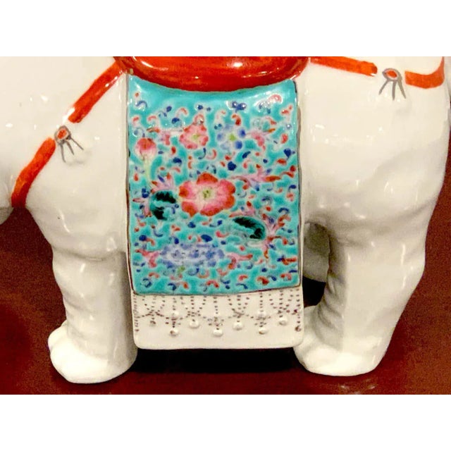 Chinese Late 19th Century Chinese Export Famille Verte & Blanc De Chine Elephant Joss Stick For Sale - Image 3 of 12