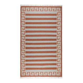 Part & Parcel Goods Wool Stripe Runner, 2’6” x 8', Sky Blue, Topaz and Eggshell For Sale