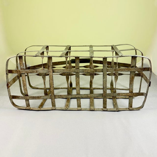 French Galvanized Zinc 10 Compartment Wine Bottle Carrier For Sale - Image 10 of 14