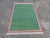 Handmade Cotton Area Rug Vegetable Dyed Green With Raspberry Pink Bordered Dhurrie - 9'x12' For Sale - Image 9 of 11