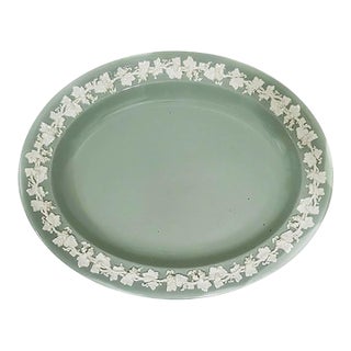 Wedgwood Queens Ware Celadon China Platter - Made in England For Sale