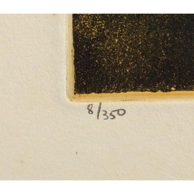 Roger Hebbelinck "Somme - Coucher Du Soleil" Hand Signed 1965 Aquatint Etching For Sale - Image 4 of 10