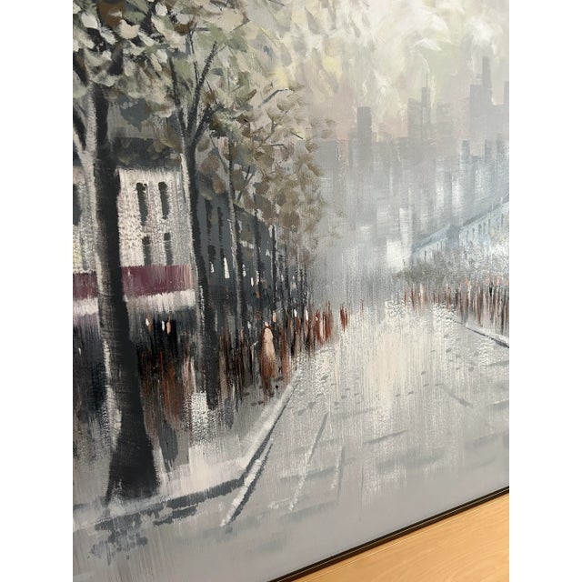 Mid Century Modern Cityscape Abstract Oil Painting by Lee Reynolds For Sale In Palm Springs - Image 6 of 12