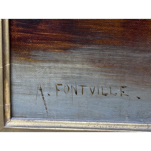 Large Antique Oil Painting Lake District Windermere at Dawn View From Bowness by Alfred De Breanski Jr For Sale - Image 11 of 13