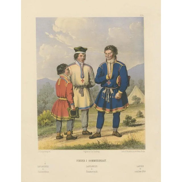 After Eckersberg, Norwegian Sámi Attire Summer Dress, Laplanders in Finnmark, 1860, Print For Sale - Image 6 of 10