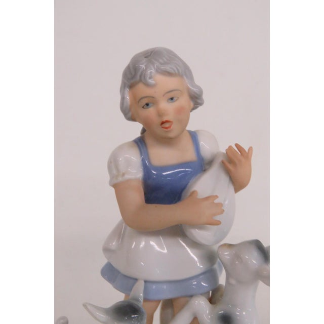 Gerold Porzellan Bavaria West Germany No 65757b Girl With Goats Figurine 4982b For Sale - Image 10 of 17