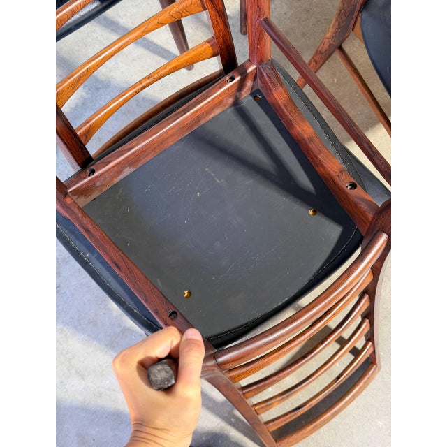 Black In Style of Niels Koefoed Model Lis Rosewood Dining Chairs Set of 6 Danish Mid-Century Modern 1960s For Sale - Image 8 of 12