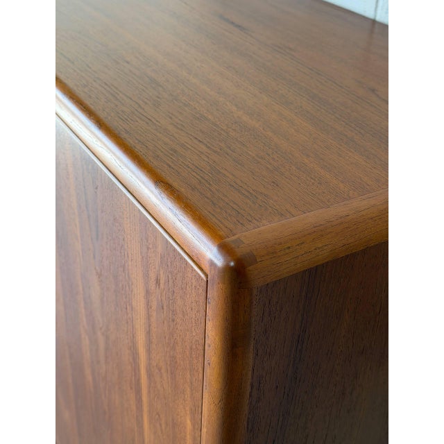 Brown Teak Tall Dresser With 6-Drawers and Interior Shelving Danish Mid-Century Modern 1970s For Sale - Image 8 of 12