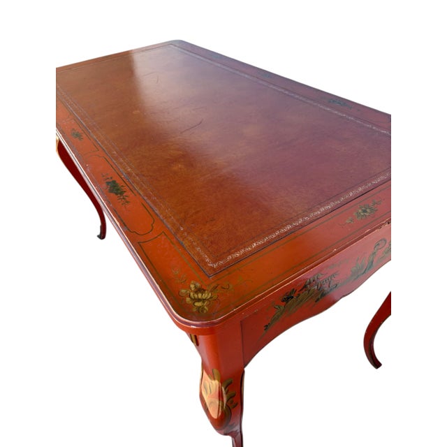 Chinoiserie French Style Chinoiserie Writing Desk For Sale - Image 3 of 7