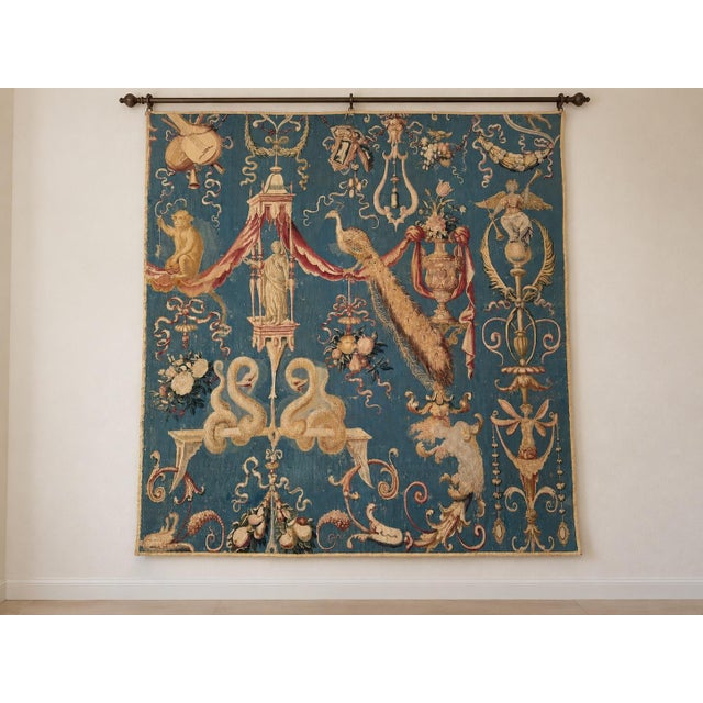 French 18th Century French Tapestry 5'6'' X 5'6'' For Sale - Image 3 of 9