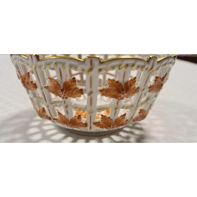 Porcelain Basket from Herend, Hungary, 1960s For Sale - Image 3 of 9