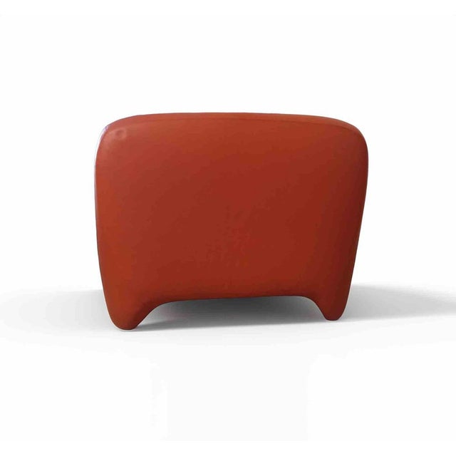 1980s Vintage Orange Leather Armchair by Cinova, Italy, 1980s For Sale - Image 5 of 8