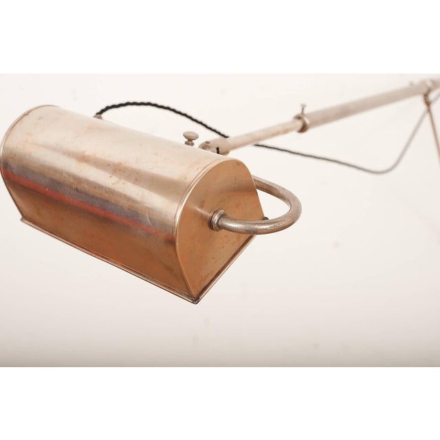 Wall Arm Lamp with Nickel-Plated Metal Frame and Sheet Metal Shade For Sale - Image 9 of 13