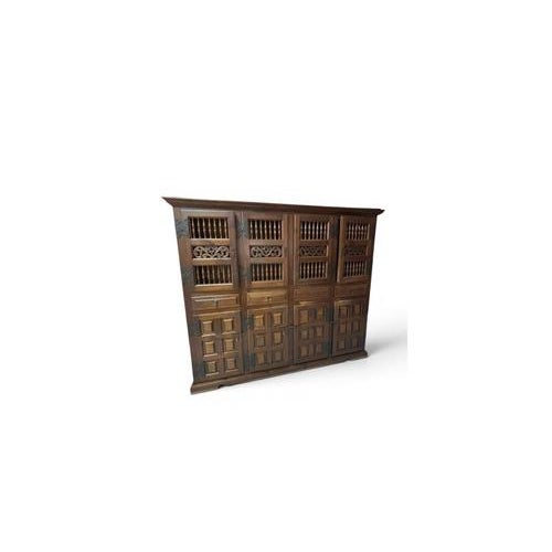Large Castilian Wood Pantry Cabinet with Perforated Doors For Sale - Image 15 of 15