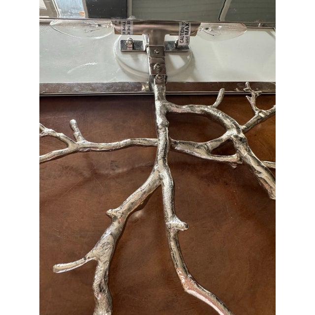 Organic Shaped Stainless Steel Sconces, Pair For Sale - Image 4 of 5