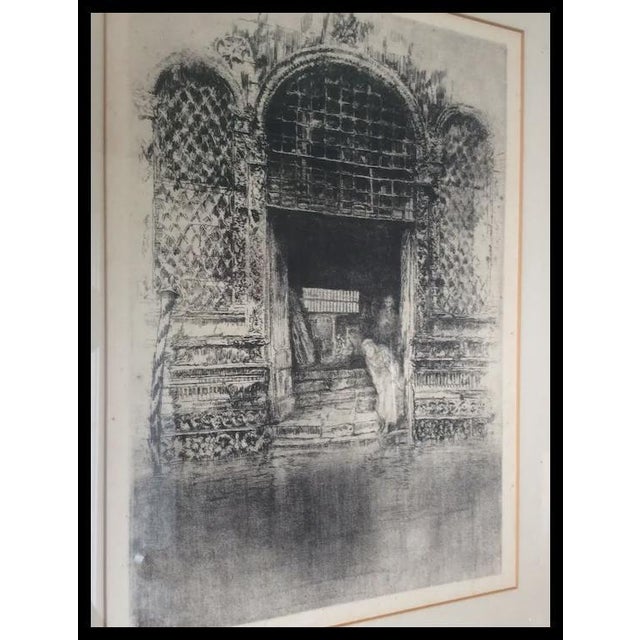 White Antique Signed Print of a Mosque, Ethnographic, Architectural, Signed For Sale - Image 8 of 14