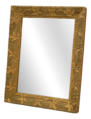 19th Century Mirror in Wood and Stucco with Vegetal Decoration