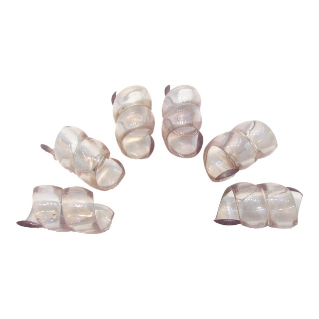 Vintage Acrylic Spiral Napkin Rings - Set of 6 For Sale