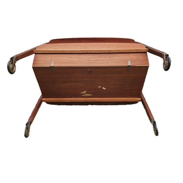 Vintage Teak Rolling Trolley from Opal Kleinmobel, 1960 For Sale - Image 4 of 14