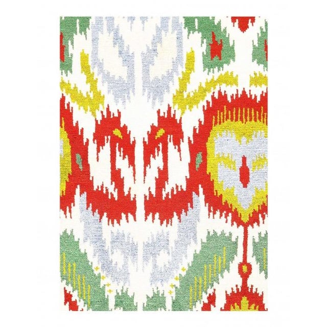 Modern Pasargad DC Multi Color Fine Hand Knotted Modern Rug For Sale - Image 3 of 3