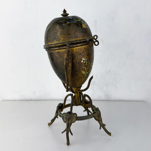 Metal Antique Art Nouveau Egg Perfume Holder, 1890s For Sale - Image 7 of 14
