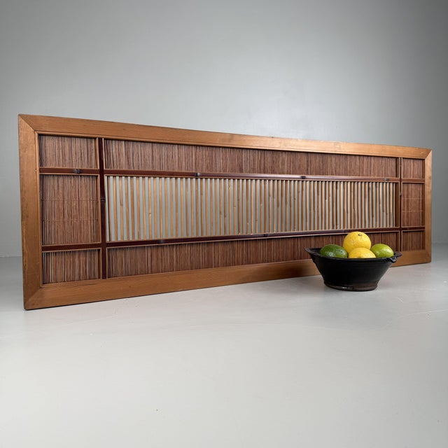 Mid-Century Modern Japanese Ranma Panel with Bamboo and Reed Work, 1940s For Sale - Image 3 of 10